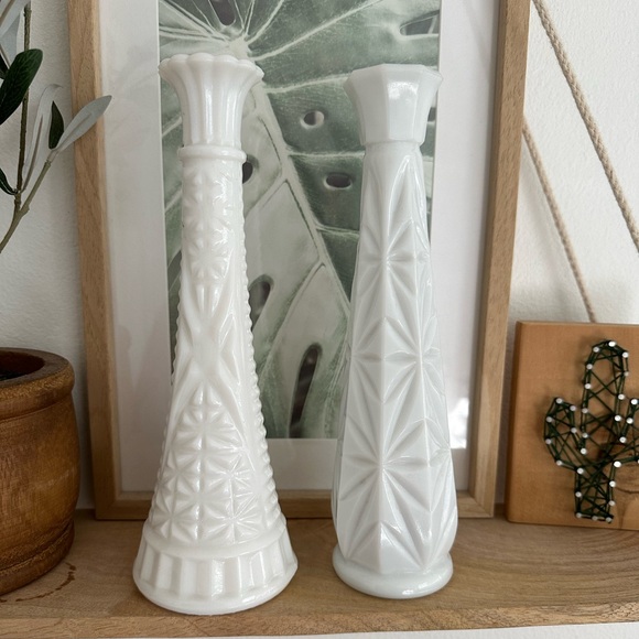 Anthropologie Other - Milk glass vases